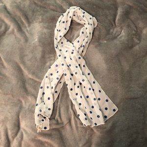 Navy Blue and White Polkadot Scarf